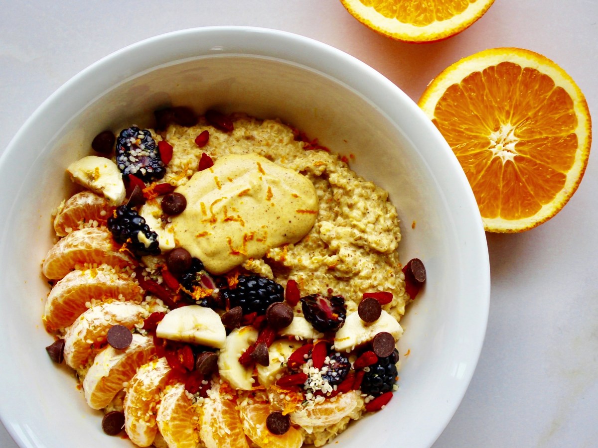 Quinoa & Oats in Five Spice Scented Orange&nbsp;Cream